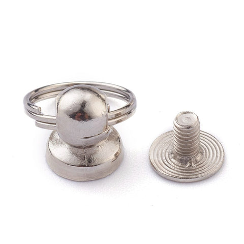 Alloy Pull Ring Rivets Screw Back Studs, with Split Rings, for Phone Case DIY Alloy Pull Ring Rivets Screw Back Studs, with Split Rings, for Phone Case DIY
