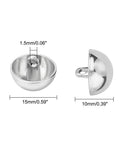 Alloy Shank Buttons, 1-Hole, Dome/Half Round, Stainless Steel Color, 15x10mm Alloy Shank Buttons, 1-Hole, Dome/Half Round, Stainless Steel Color, 15x10mm