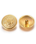Alloy Shank Buttons, Flat Round, Golden, 25x9.5mm, Hole: 2.5mm Alloy Shank Buttons, Flat Round, Golden, 25x9.5mm, Hole: 2.5mm