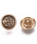 Alloy Shank Buttons, Flat Round with Anchor, Antique Golden, 11.5x7.5mm Alloy Shank Buttons, Flat Round with Anchor, Antique Golden, 11.5x7.5mm
