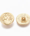 Alloy Shank Buttons, Flat Round with Tree of Life, Real 18K Gold Plated, 17.50x6.50mm Alloy Shank Buttons, Flat Round with Tree of Life, Real 18K Gold Plated, 17.50x6.50mm