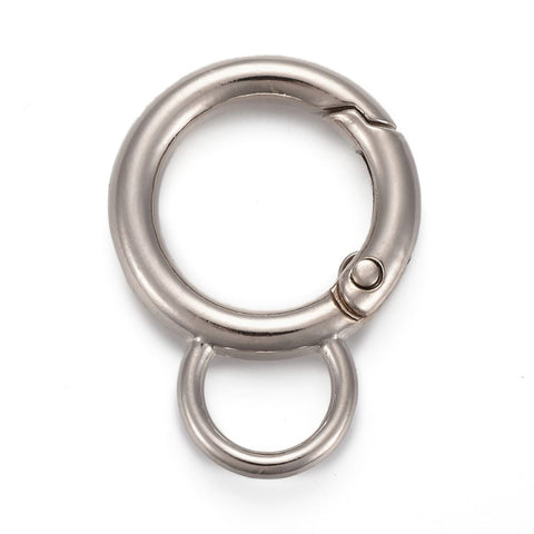 PLATINUM Alloy Spring Gate Ring with Loop – 33 × 24mm Alloy Spring Gate Ring with Loop – 33 × 24mm | BalzarCrafts