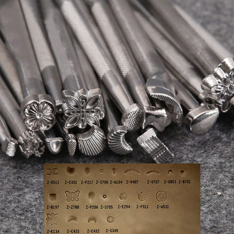 Alloy Steel Leather Assorted Shape Stamp Punch Set, Leather Carving Tools, 11x8cm Alloy Steel Leather Assorted Shape Stamp Punch Set, Leather Carving Tools, 11x8cm