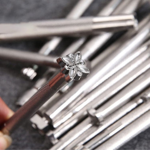 Alloy Steel Leather Assorted Shape Stamp Punch Set, Leather Carving Tools, 11x8cm Alloy Steel Leather Assorted Shape Stamp Punch Set, Leather Carving Tools, 11x8cm
