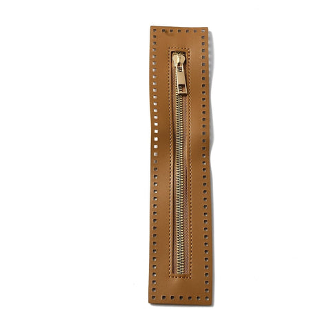 CAMEL Alloy Zipper, PU Leather Frame, for Bag / Purse Making, Rectangle, 270x55x2.5mm Alloy Zipper, PU Leather Frame, for Bag / Purse Making, Rectangle, 270x55x2.5mm