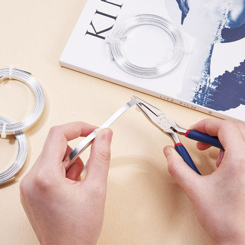 Aluminum Craft & Jewelry Wire, Flat, Silver Size: 5mm Aluminum Wire, Flat, Silver Size: about 5mm wide, 1mm thick; about 10m/roll