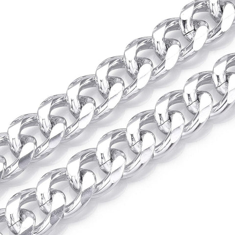 Aluminum Faceted Curb Chains, Diamond Cut Cuban Link Chains, Unwelded, Silver, 20.5x17mm Aluminum Faceted Curb Chains, Diamond Cut Cuban Link Chains, Unwelded, Silver, 20.5x17mm