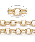 Aluminum Textured Cable Chain, Oval Link Chains, Unwelded, Light Gold, 22x17x4.5mm Aluminum Textured Cable Chain, Oval Link Chains, Unwelded, Light Gold, 22x17x4.5mm