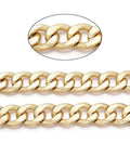 Aluminum Textured Curb Chains, Diamond Cut Faceted Cuban Link Chains, Unwelded, Light Gold, 25.5x19.5x5mm Aluminum Textured Curb Chains, Diamond Cut Faceted Cuban Link Chains, Unwelded, Light Gold, 25.5x19.5x5mm