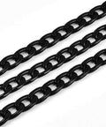 Aluminum Twisted Chains Curb Chains, Unwelded, Oval, Black size about 12x7mm Aluminum Twisted Chains Curb Chains, Unwelded, Oval, Black size about 12x7mm