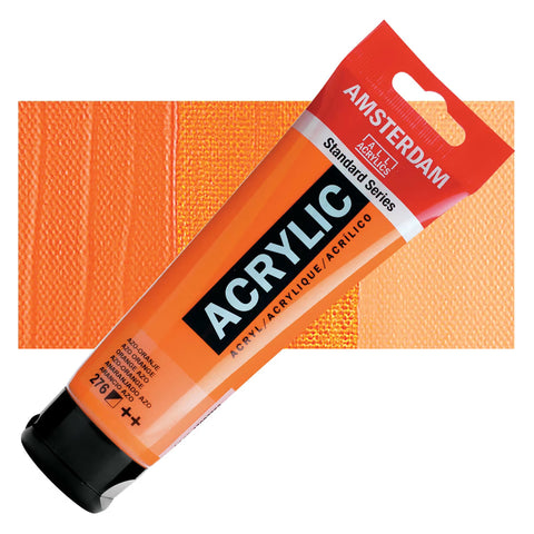 276 - AZO ORANGE Amsterdam Standard Series Acrylic Paint – 120ml Amsterdam Acrylic Paint 120ml | BalzarCrafts Cyprus