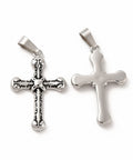 Antique Silver Stainless Steel Cross Pendant Charm – 26mm Antique Silver Stainless Steel Cross Charm 26mm | BalzarCrafts