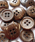 Art Buttons in Round Shape with 4-Hole for Kids, Coconut Button, 15mm Art Buttons in Round Shape with 4-Hole for Kids, Coconut Button, 15mm