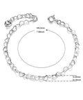Attractive Rhodium Plated 925 Sterling Silver Bracelets, Heart, Platinum,(195mm) Attractive Rhodium Plated 925 Sterling Silver Bracelets, Heart, Platinum,(195mm)