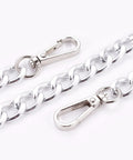 SILVER Bag Strap Chains, with Aluminum Curb Link Chains and Alloy Swivel Clasps, 40cm Bag Strap Chains, with Aluminum Curb Link Chains and Alloy Swivel Clasps, 40cm