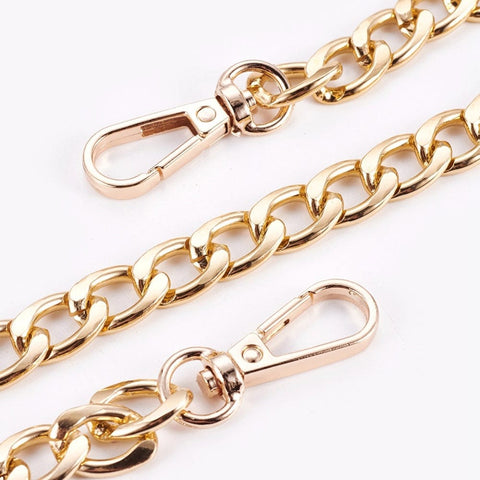 Bag Strap Chains, with Aluminum Curb Link Chains and Alloy Swivel Clasps, Golden, 40cm Bag Strap Chains, with Aluminum Curb Link Chains and Alloy Swivel Clasps, Golden, 40cm