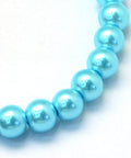 CYAN Baking Painted Pearlized Glass Pearl Round Bead Strands 8-9mm Baking Painted Pearlized Glass Pearl Round Bead Strands 8-9mm