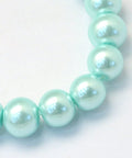 AQUAMARINE Baking Painted Pearlized Glass Pearl Round Bead Strands 8-9mm Baking Painted Pearlized Glass Pearl Round Bead Strands 8-9mm
