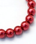 Baking Painted Pearlized Glass Pearl Round Bead Strands, Fire Brick Size: about 14mm Baking Painted Pearlized Glass Pearl Round Bead Strands, Fire Brick Size: about 14mm