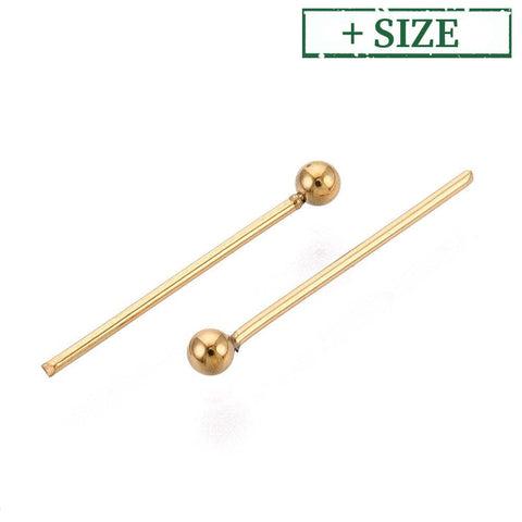 Balzar Crafts 304 stainless steel Ball Head pins Ion plated 18K Gold Plating