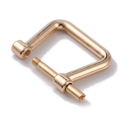 Balzar Crafts Alloy D-Rings with Screw Shackle – Trapezoid Buckles for Bag Strap Connector, Light Gold Hardware, 2.4×2.8×0.5cm