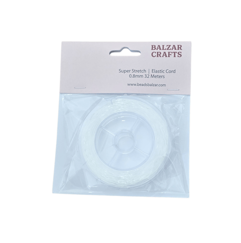Balzar Crafts Elastic Stretch Cord Clear 0.8mm 32 meter spool - best value for money