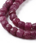 Balzar Crafts Natural Ruby Cube Beads Strand – 4.5mm Faceted Gemstone Beads for Jewelry Making