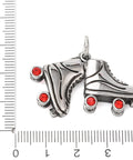 Balzar Crafts Store 304 Stainless Steel Rhinestone Pendants, Roller Skates/Shoes Charms, Antique Silver