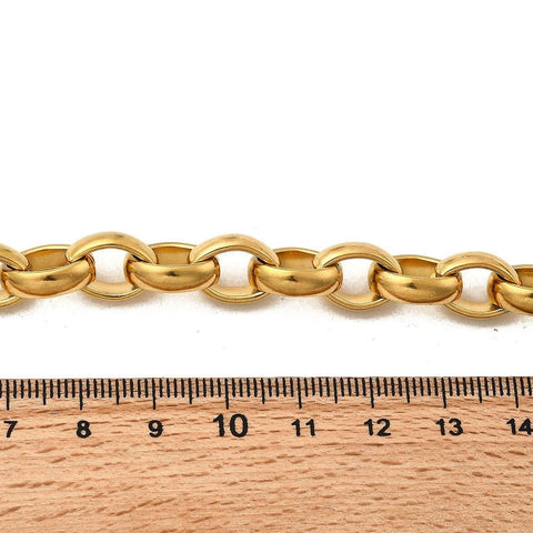 Balzar Crafts Store 304 Stainless Steel Rolo Chains, Belcher Chains, Unwelded, Golden, 13x10mm