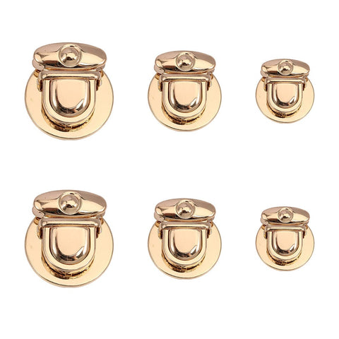 Balzar Crafts Store 6pcs Light Gold Tuck Lock Clasps | 3 Styles Zinc Alloy Purse Thumb Locks for Bag Repair