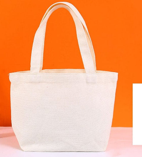 Balzar Crafts Store Cotton Cloth Blank Canvas Bag, Horizontal Tote Bag for DIY Craft, Snow