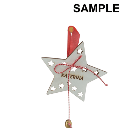 Balzar Crafts Store Custom Engraved Wood Christmas Tree Ornament – Personalized Name Decoration