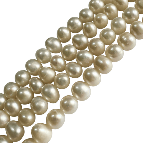 Balzar Crafts Store Freshwater Potato Pearls 5-6mm White – Natural Pearl Beads, 0.8mm Hole