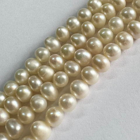 Balzar Crafts Store Freshwater Potato Pearls 5-6mm White – Natural Pearl Beads, 0.8mm Hole