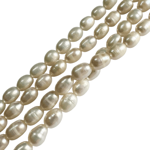 Balzar Crafts Store Grade A Freshwater Rice Pearls 5-6mm White – Natural Pearl Beads, 0.8mm Hole