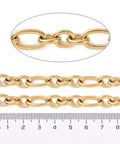Balzar Crafts Store Ion Plated 304 Stainless Steel Figaro Chains, Unwelded, Golden, 17x10x2mm and 11x8.5x2mm