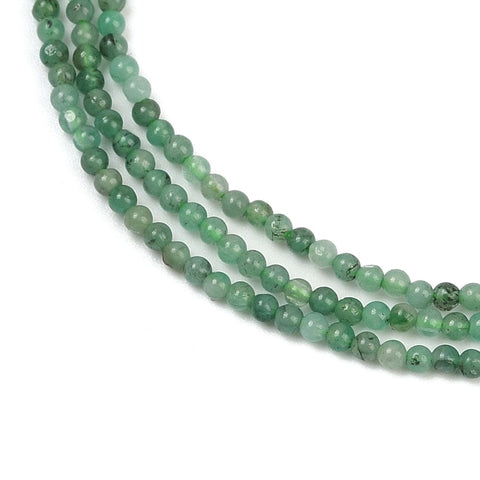 Balzar Crafts Store Natural Emerald Beads Strands, Round, 1.8mm, Hole: 0.4mm