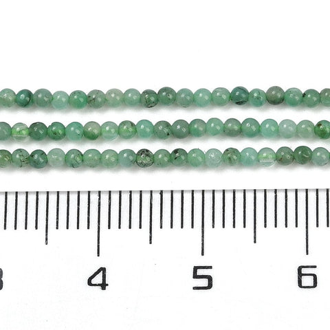 Balzar Crafts Store Natural Emerald Beads Strands, Round, 1.8mm, Hole: 0.4mm
