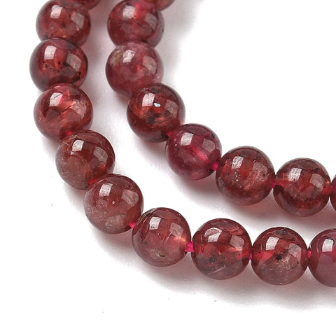 Balzar Crafts Store Natural Garnet Round Beads Strand – 4–4.5mm Genuine Gemstone Beads
