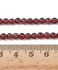 Balzar Crafts Store Natural Garnet Round Beads Strand – 4–4.5mm Genuine Gemstone Beads