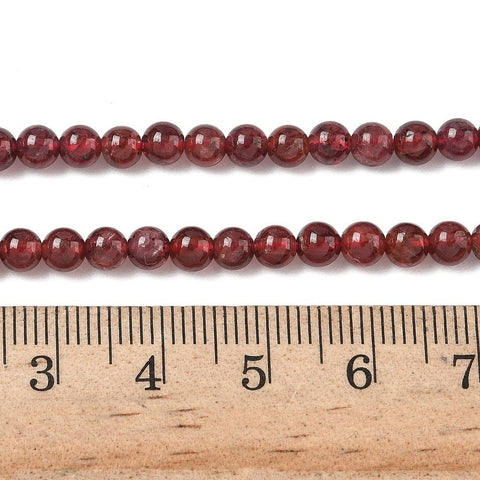 Balzar Crafts Store Natural Garnet Round Beads Strand – 4–4.5mm Genuine Gemstone Beads