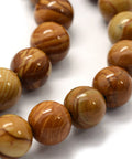 Balzar Crafts Store Natural Wood Lace Stone Beads Strand 8mm Round – Gemstone Beads for Jewelry Making