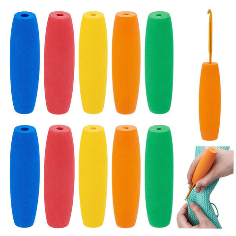 Balzar Crafts Store Set of 10 pieces EVA Crochet Hook Handle, Rice, Mixed Color, 90x25.5mm,