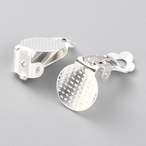Balzar Crafts Store STAINLESS STEEL COLOR 304 Stainless Steel Gold Clip-On Earring Findings 16mm – Flat Pad