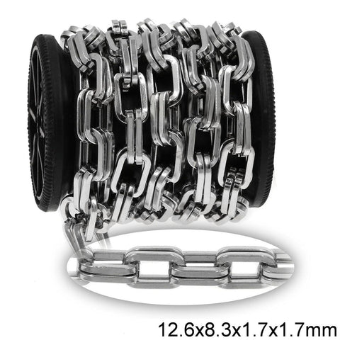 Balzar Crafts Store Stainless Steel Double Oval Link Chain 12.6x8.3x1.7x1.7mm