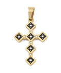 Balzar Crafts Store STYLE E / 31x10x2.5mm Ion 18k Gold Plated 304 Stainless Steel Enamel Rhinestone Pendants, Cross Charms