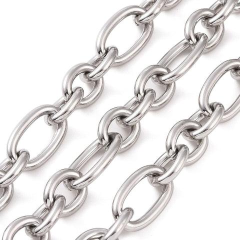 Balzar Crafts Store Tarnish Resistant 304 Stainless Steel Figaro Chains, Unwelded