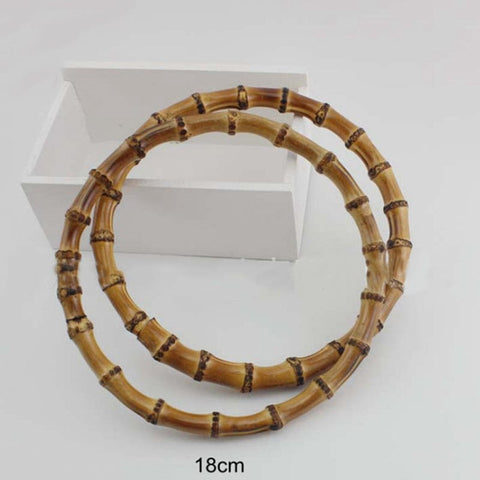 Bamboo Bag Handle, Ring-shaped, Tan18cm diameter Bamboo Bag Handle, Ring-shaped, Tan18cm diameter
