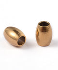 ION GOLD PLATED Barrel Ion Plating(IP) 304 Stainless Steel Spacer Beads, 4x5mm long, hole: 2mm Barrel Ion Plating(IP) 304 Stainless Steel Spacer Beads, 4x5mm long, hole: 2mm
