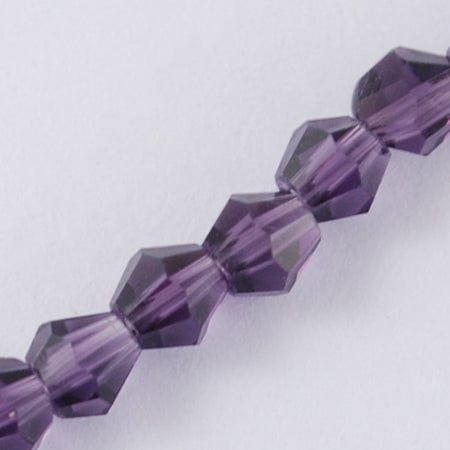 PURPLE (BE3016-03) (BE3016-X) Bicone Beads, 6mm Faceted Bicone (1 STR) 50pcs/Strand Imitation #5301 Bicone Beads, 6mm Faceted Bicone Glass Beads Strands, Black Size: about 6mm in diameter, 6mm long, hole: 1mm; about 50pcs/strand, 11.4".